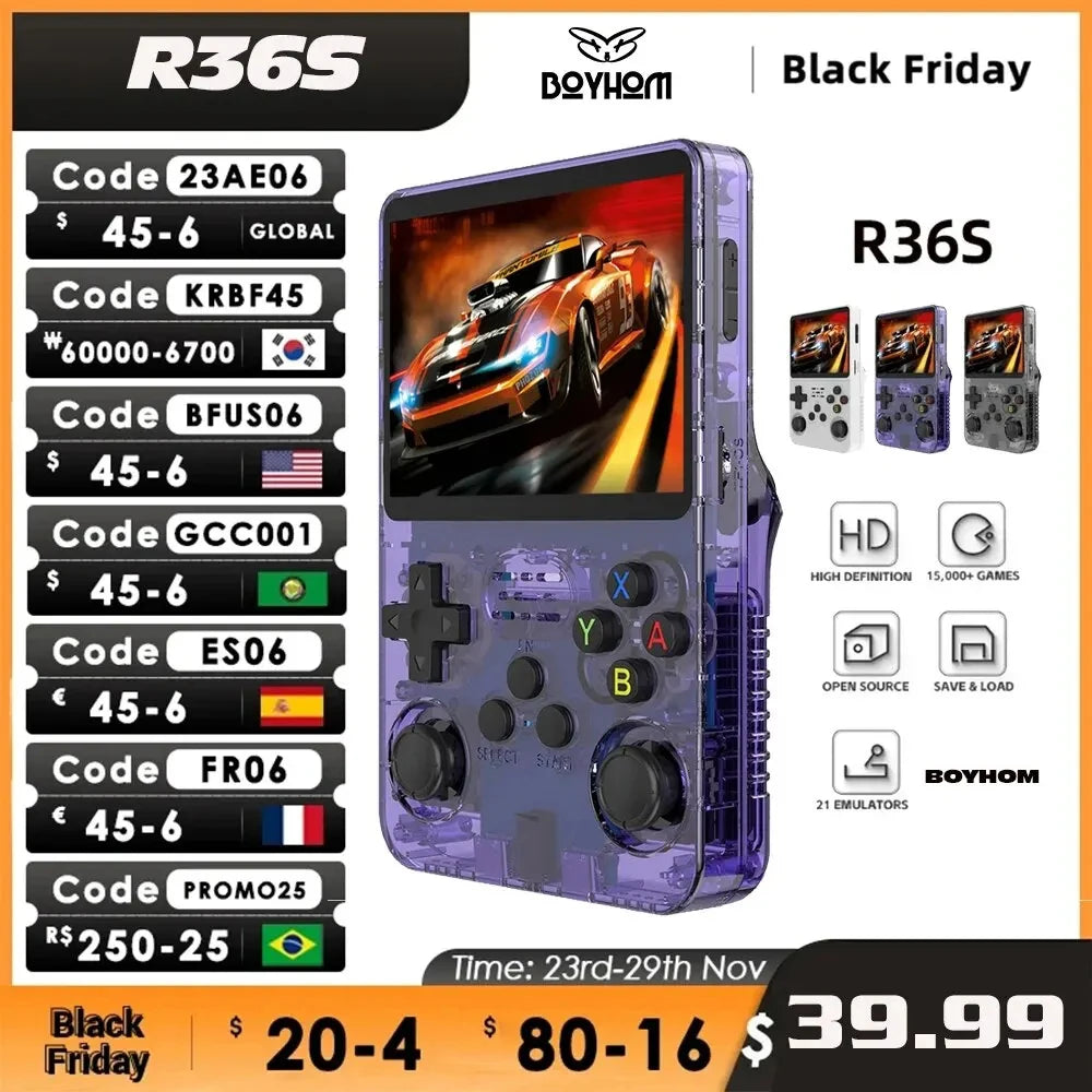 R36S Handheld Game Console